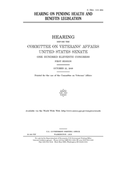 Paperback Hearing on pending health and benefits legislation Book