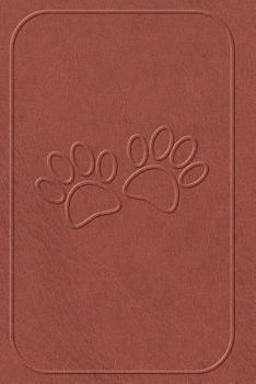 Print of Embossed Dog Paws on Brown Leather : 110 Page Blank Notebook - Ruled Paper Journal - 6 X 9 (15. 24 X 22. 86 CM)
