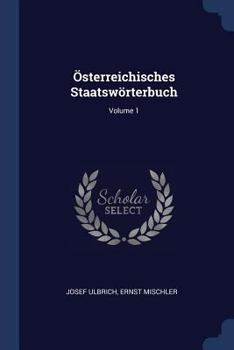 Paperback Österreichisches Staatswörterbuch; Volume 1 Book