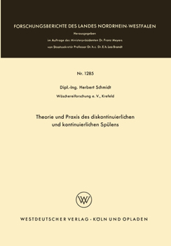 Paperback Theorie und Praxis des diskontinuierlichen und kontinuierlichen Spülens [German] Book