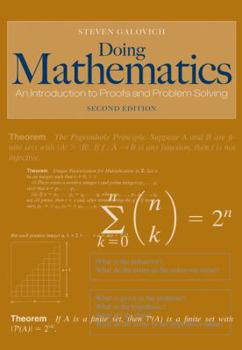 Paperback Doing Mathematics: An Introduction to Proofs and Problem-Solving Book