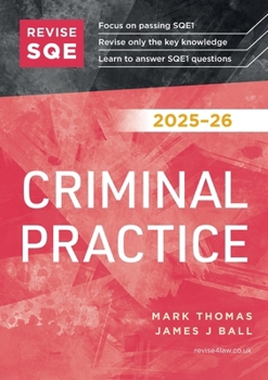 Paperback Revise SQE Criminal Practice 2025-26 Book