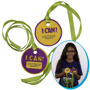 Vbs 2026 Snowball Mountain Challenge Craft Challenge Medal (Pkg of 12): Find Your Strength in God