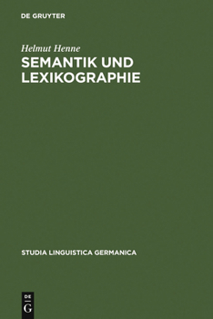 Hardcover Semantik und Lexikographie [German] Book