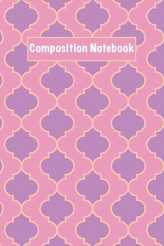 Composition Notebook: Abstract geometric seamless pattern mint purple and pink Cover elegant Gift Journal Ruled 6x9 Lined Blank Notebook 120 Pages Diary Writing for Women Men Girls