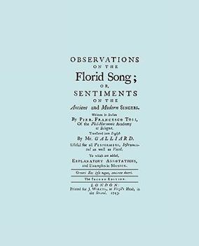 Paperback Observations on the Florid Song. (Facsimile of 1743 English Edition. Printing Two Up). Book