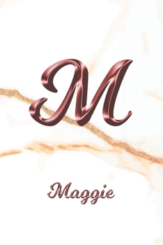 Paperback Maggie: Journal Diary - Personalized First Name Personal Writing - Letter M White Marble Rose Gold Pink Effect Cover - Daily D Book