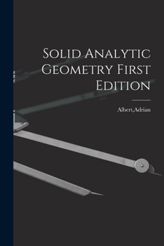 Paperback Solid Analytic Geometry First Edition Book