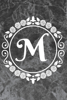 Paperback M: Cute Floral Initial Monogram College Ruled Notebook - Pretty Personalized Lined Journal & Diary for Writing Notes for Book