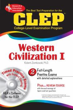 Paperback CLEP Western Civilization I: The Best Test Preparation for the CLEP [With CDROM] Book