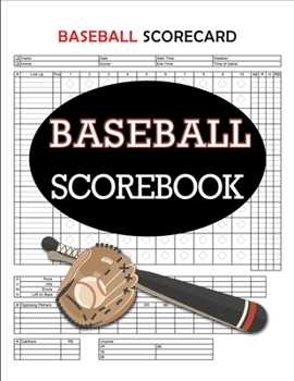 Paperback Baseball Scorecard, Baseball Scorebook: 100 Pages Baseball Score Sheet, Baseball Scorekeeper Book, Baseball Scorecard Book