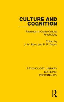 Hardcover Culture and Cognition: Readings in Cross-Cultural Psychology Book