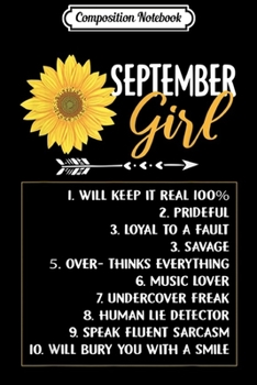 Paperback Composition Notebook: September Girl Sunflower September Birthday Journal/Notebook Blank Lined Ruled 6x9 100 Pages Book