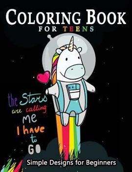 Paperback Coloring Book For Teens Simple Designs for Beginners: Many Cute and Easy Patterns to Color Book