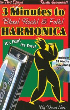 Paperback 3 Minutes to Blues, Rock & Folk Harmonica: Third Edition Book