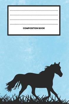 Paperback Composition Book: College Ruled Notebook Composition Book Diary Trotting Horse Book