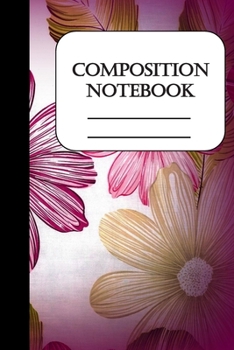 Paperback Composition Notebook: Pretty purple flower designed college ruled lined notebook Book