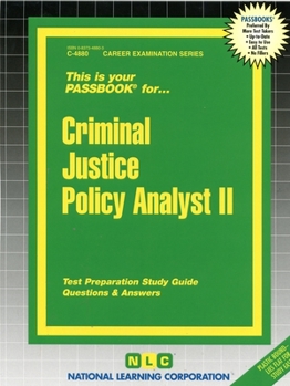 Spiral-bound Criminal Justice Policy Analyst II: Passbooks Study Guide Book