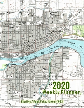 Paperback 2020 Weekly Planner: Sterling/Rock Falls, Illinois (1983): Vintage Topo Map Cover Book