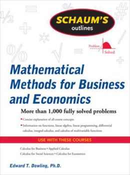 Paperback Schaum's Outline of Mathematical Methods for Business and Economics Book