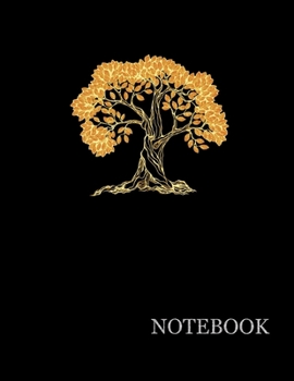 Brilliant Golden Tree Black Notebook| Brilliant Golden Tree Dancer Black Notebook Grid Sturdy High Quality Premium White Paper 8.5x11 pages| Notebook ... For Man| Journal For Work (Golden Black)
