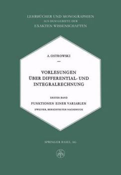 Paperback Vorlesungen Über Differential- Und Integralrechnung: Funktionen Einer Variablen [German] Book