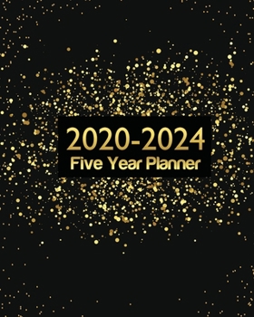 Paperback 2020-2024 Five Year Planner: Dot Gold, Weekly Monthly Schedule Organizer Agenda, 60 Month For The Next Five Year with Holidays and Inspirational Qu Book