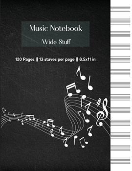 Paperback Music Notebook - Wide Staff Book