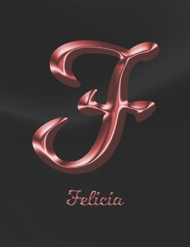 Felicia: 1 Year Weekly Planner with Note Pages (12 Months) | Black Marble Rose Gold Pink Effect Letter F | 2020 - 2021 | Week Planning | Monthly ... | Plan Each Day, Set Goals & Get Stuff Done