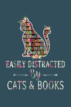 Paperback Easily distracted by CAT and BOOKS: Librarian Notebook College Blank Lined 6 x 9 inch 110 pages -Notebook for Librarian Journal for Writing- Reading b Book