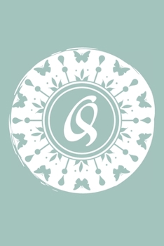 Paperback Q: Initial Q Monogram Notebook Journal Gift Pale blue Butterfly Circle design Book