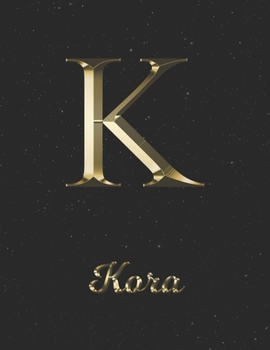 Paperback Kora: 1 Year Daily Planner (12 Months) - Yellow Gold Effect Letter K Initial First Name - 2020 - 2021 - 365 Pages for Planni Book