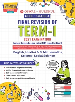 Paperback CBSE Final Revision Guide for subjects: Term I Class 10 2021 Examination Book