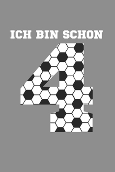 Notizbuch A5 (6X9zoll) Kariert 120 Seiten: Fu�ball 4. Geburtstag Geschenk Jungen 4 Jahre Mannschaft