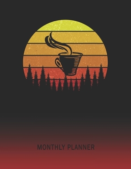 Monthly Planner: Latte | 2 Year Planning for Jan 2020 to Dec 2021 | Retro Vintage Sunset Cover | January 20 - December 21 | Planning Organizer Writing ... | Plan Days, Set Goals & Get Stuff Done
