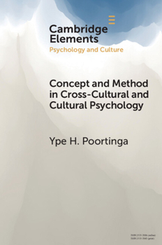 Paperback Concept and Method in Cross-Cultural and Cultural Psychology Book