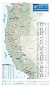Map Pacific Crest Trail Wall Map - Laminated (14 x 24 inches) (Erik the Black’s Hiking Maps) Book