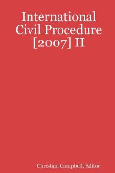 Paperback International Civil Procedure [2007] II Book