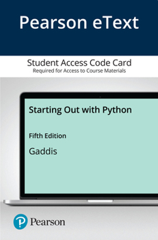 Pearson Etext Starting Out with Python -- Access Card
