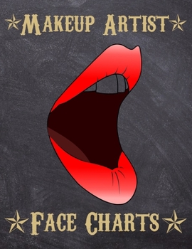 Makeup Artist Face Charts: Makeup cards to paint the face directly on paper with real make-up - Ideal for: professional make-up artists, vloggers and cosplay influencers - 150 cards - Size 8,5x11