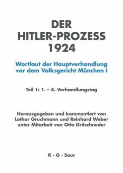 Hardcover Hitler-Prozeß 1924 Tl.1 [German] Book