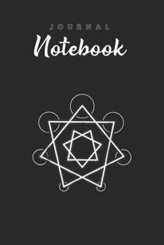 Journal Notebook: Heptagram 7 Sided Star Awesome Sacred Geometry Spitural Blank Pages Rule Lined Journal Notebook with Black Cover Size 6in x 9in  x120 Pages for Kids or Men and Women to Write in