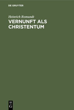 Hardcover Vernunft ALS Christentum [German] Book