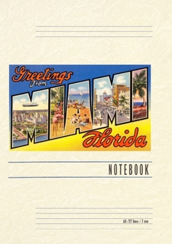 Vintage Lined Notebook Greetings from Miami, Florida