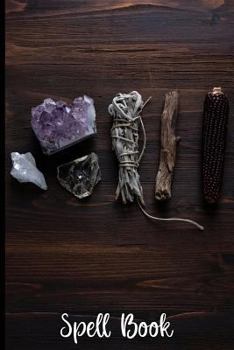 Spell Book : Wicca Magic Book of Shadows - Grimoire - 100+ Blank Spell Pages - Magical Crystals Cover- for Wicca, Pagen, Witches