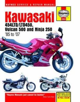 Hardcover Haynes Kawasaki 454LTD/LTD450 Vulcan 500 and Ninja 250: Service and Repair Manual Book