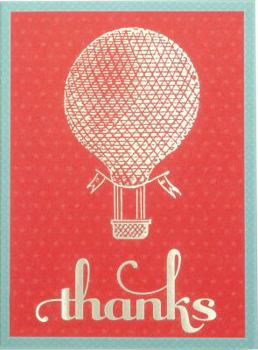 Cards Hot Air Balloon Glitz Thank You Notes Book