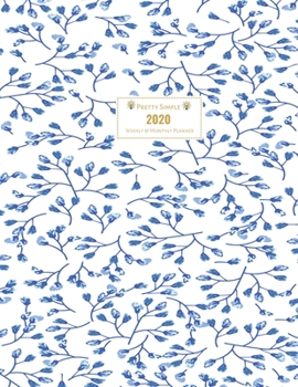 Paperback 2020 Planner Weekly and Monthly: Jan 1, 2020 to Dec 31, 2020 Weekly & Monthly Planner + Calendar Views - Inspirational Quotes and Watecolor Navy Flowe Book