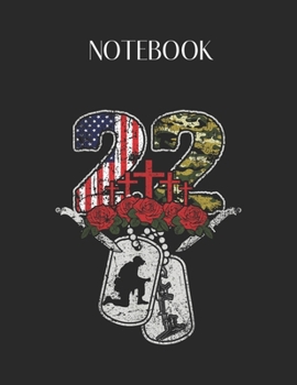 Paperback Notebook: 22 Each Day Soldier Veteran Ptsd Awareness Lovely Composition Notes Notebook for Work Marble Size College Rule Lined f Book