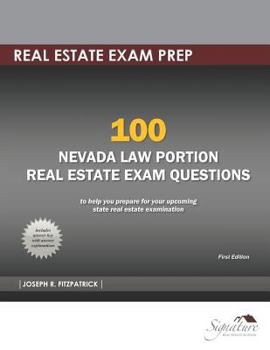 Paperback 100 Nevada Law Portion Real Estate Exam Questions Book